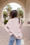  Long Sleeve Button Down Satin Top Mauve