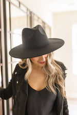 Felt Wide Brim Hat Black