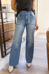 High Rise Wide Leg Jeans Medium Wash