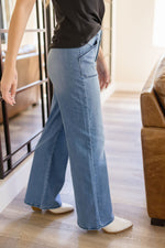 High Rise Wide Leg Jeans Medium Wash