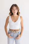  Logo Buckle Belt Nude