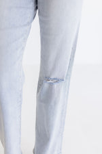  High Rise Distressed Flare Leg Jeans Light Wash