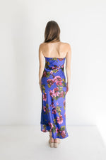 Sleeveless Floral Print Maxi Dress Navy