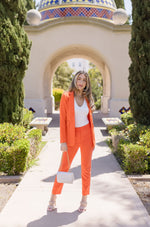  High Waist Straight Leg Pants Orange