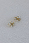 Multi Pearl Stud Earrings Gold