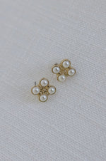 Multi Pearl Stud Earrings Gold