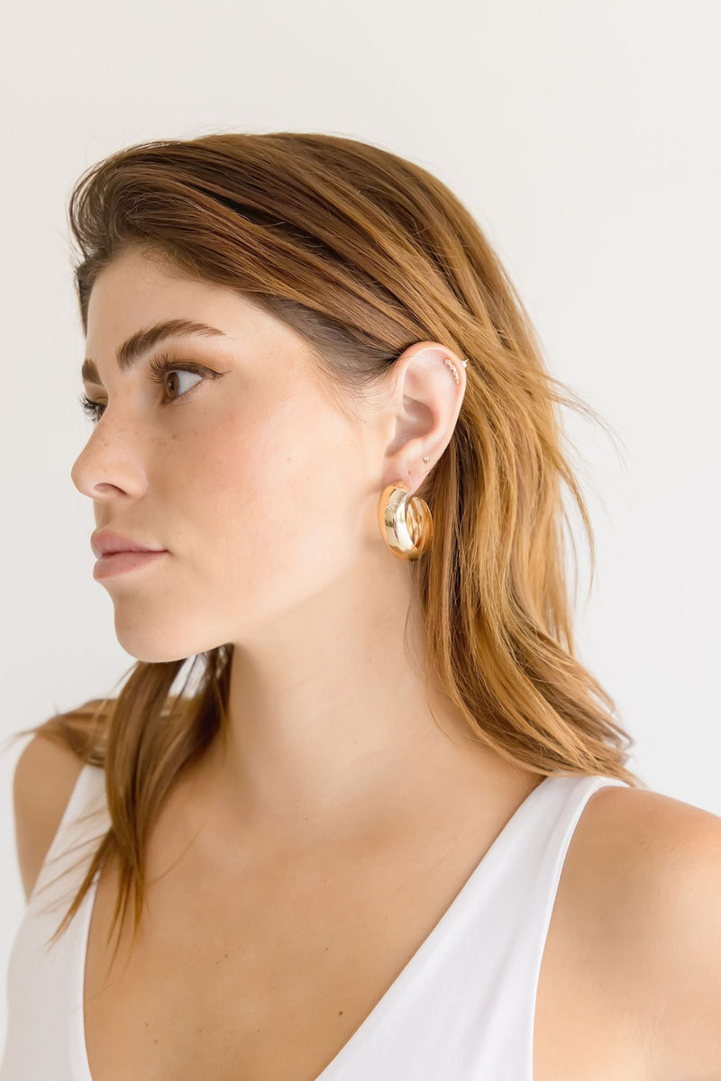 Chunky Hoop Earrings Gold