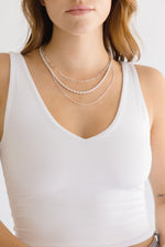 Layered Rope Chain Necklace Silver