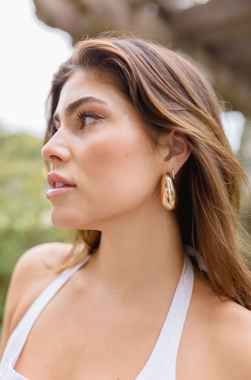  Oversized Teardrop Earrings Gold