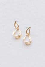 Twisted Teardrop Earrings Gold