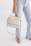 Ari Quilted Crossbody Purse Ivory