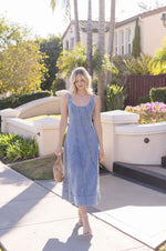 Sleeveless Denim Midi Dress Light Wash