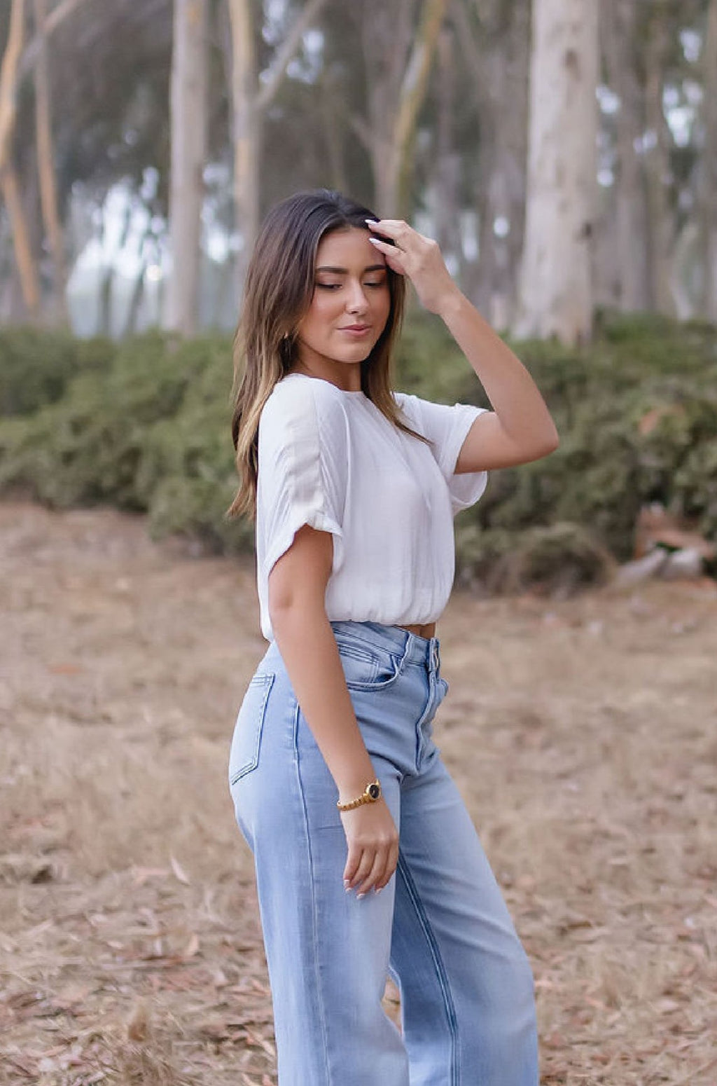 Short Sleeve Color Block Satin Crop Top White