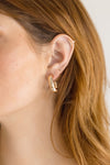  Rectangle Thick Hoop Earrings Gold