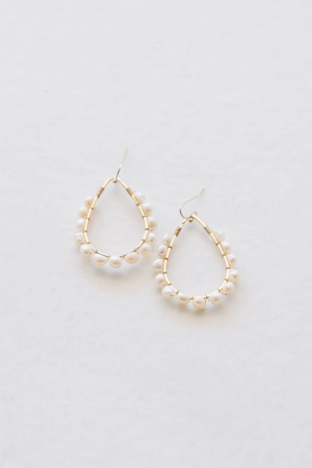 Pearl Teardrop Earrings Gold