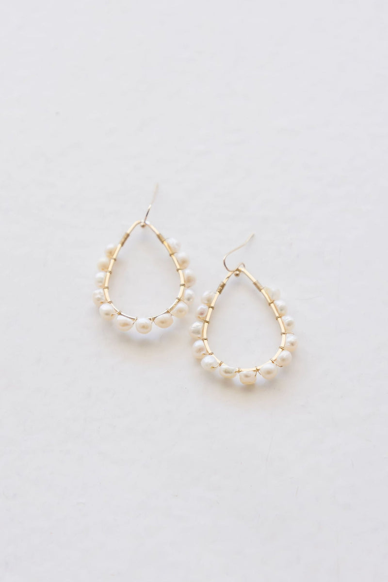 Pearl Teardrop Earrings Gold