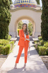  High Waist Straight Leg Pants Orange