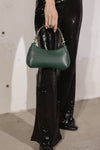 Faux Leather Shoulder Purse Green