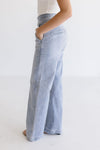 High Rise Wide Leg Jeans Light Wash