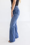  High Rise Flare Leg Jeans Dark Wash