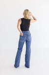  High Rise Flare Leg Jeans Dark Wash