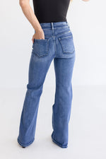  High Rise Flare Leg Jeans Dark Wash