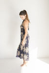 Halter Neck Floral Print Maxi Dress Black