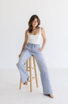 High Rise Wide Leg Jeans Light Wash