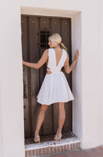 Sleeveless Cut Out Mini Dress White