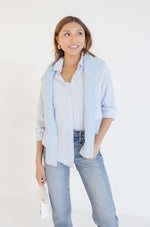 Stripe Button Down Top Light Blue