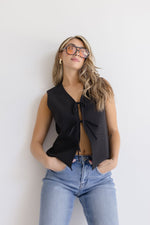 Bow Tie Vest Black