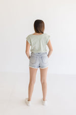 Short Cap Sleeve Top Sage