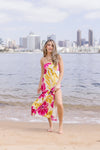 Sleeveless Floral Print Maxi Dress Fuchsia