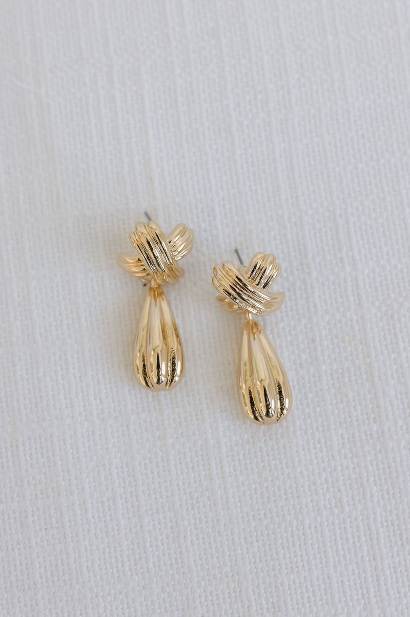 Multi Layered Drop Earrings Gold