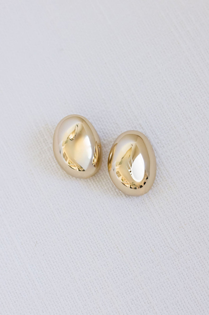 Chunky Oval Earrings Gold