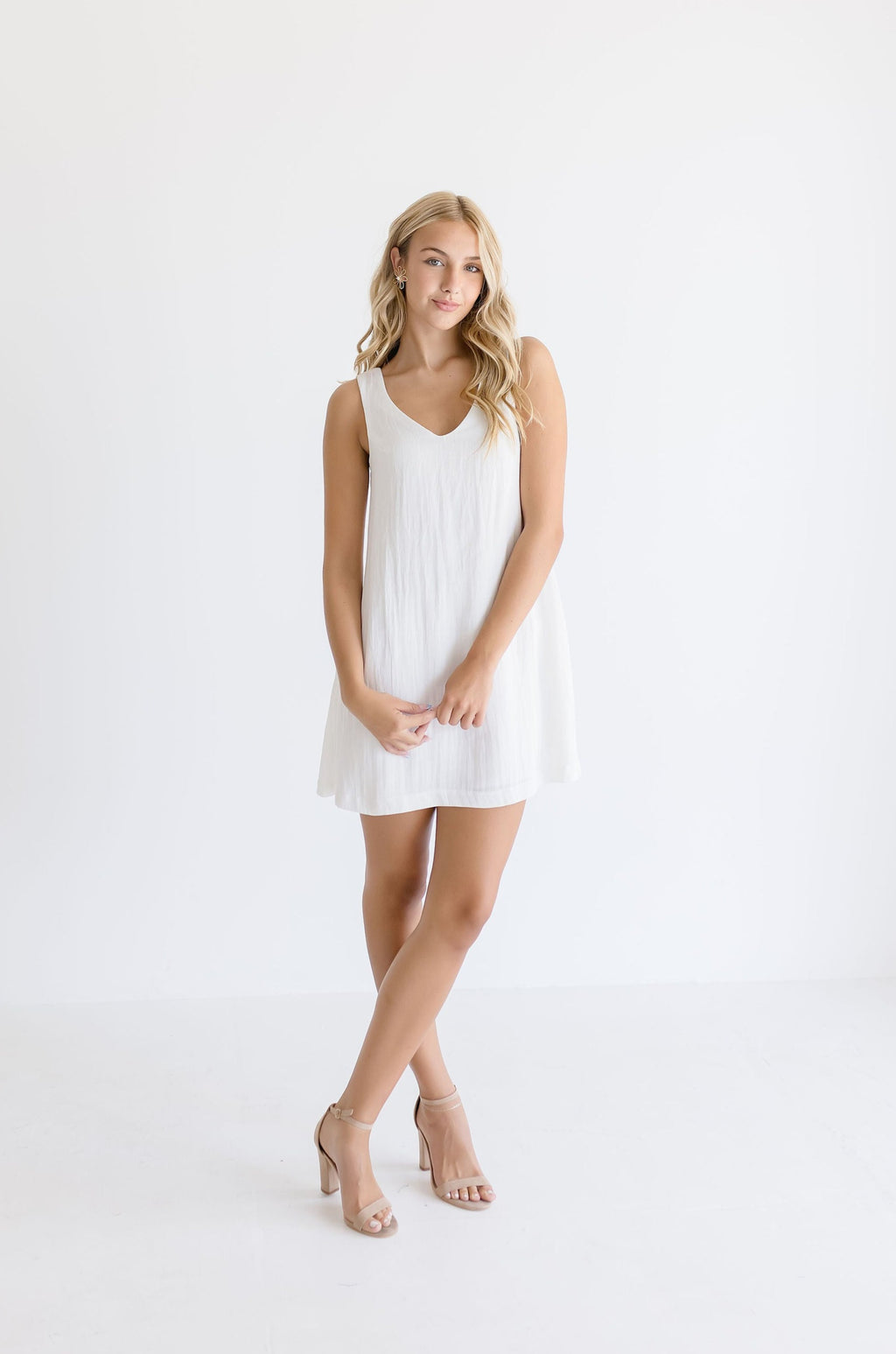 Sleeveless Mini Dress White