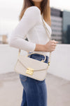 Top Handle Faux Leather Crossbody Purse Nude