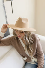 Felt Wide Brim Hat Taupe