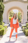  High Waist Straight Leg Pants Orange