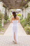 Sleeveless Halter Linen Maxi Dress White