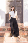 Emma High Waist Pleated Wide Leg Pants Black