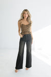  High Rise Wide Leg Jeans Black