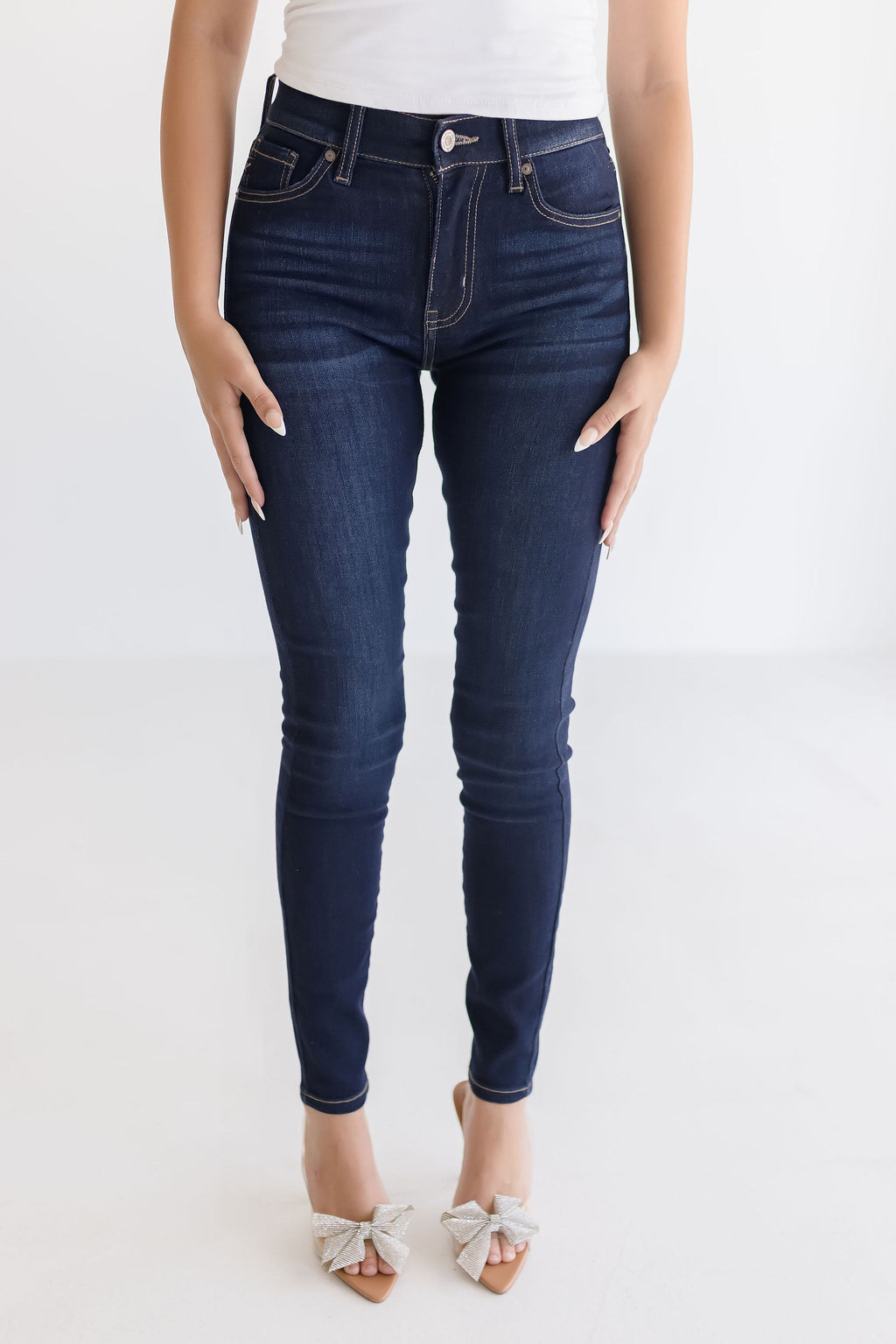 Blue spice super high waist skinny jeans hotsell