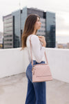 Quilted Crossbody Purse Blush