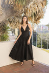  Sleeveless Cross Back Maxi Dress Black