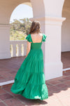  Ruffle Sleeve Maxi Dress Green
