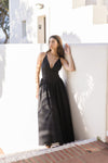  Sleeveless Cross Back Maxi Dress Black