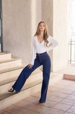 High Rise Wide Leg Jeans Dark Wash