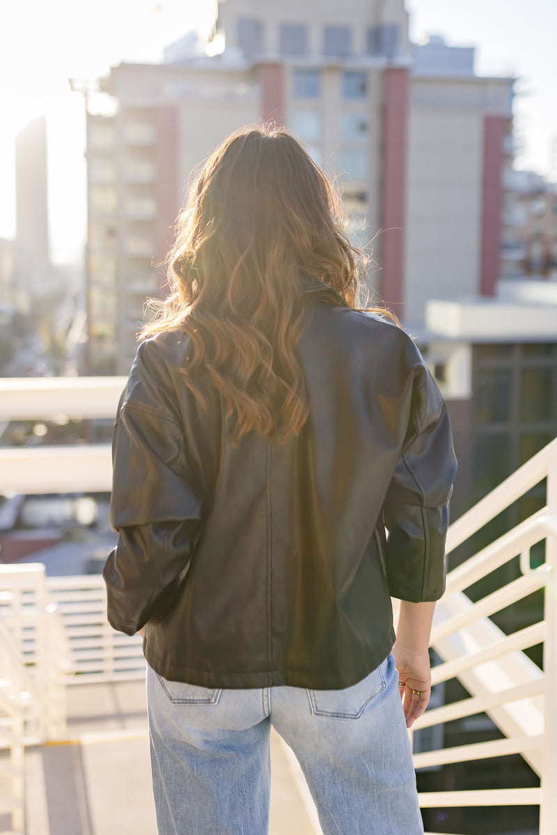 Vegan Leather Jacket Black