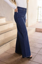 High Rise Wide Leg Jeans Dark Wash